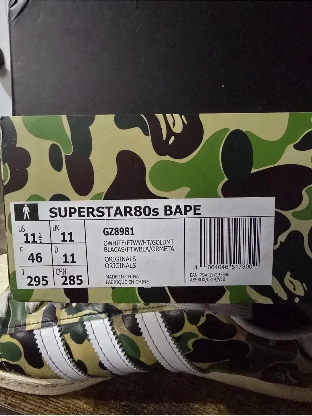 adidas Originals x Bape Superstar Sneakers in Green/Black/White Camo